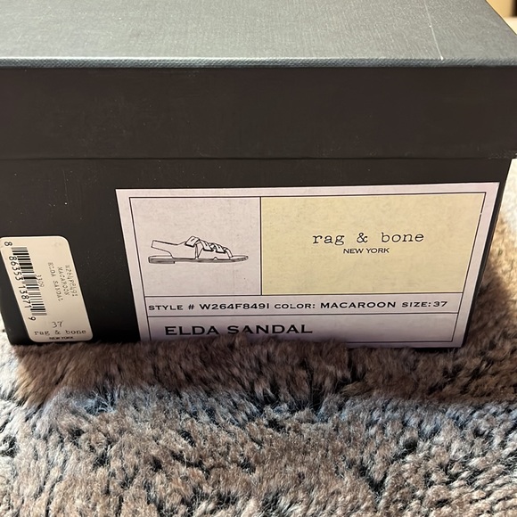 NIB Rag & Bone Elda Sandal in MACAROON Color Size 37. Comes w Box & Dust Bag - Picture 5 of 7